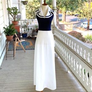 Vintage 70's Montgomery Ward Nautical Halter Dress